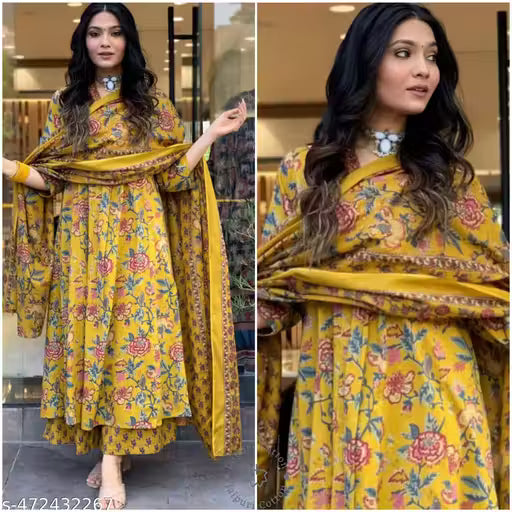 Anarkali Kurti Pallazo Dupatta Set