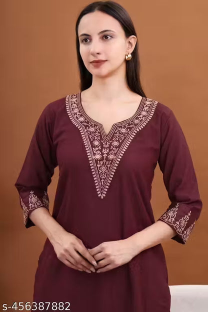 Embroidery Kurta Pant set For Women