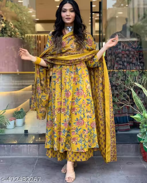 Anarkali Kurti Pallazo Dupatta Set