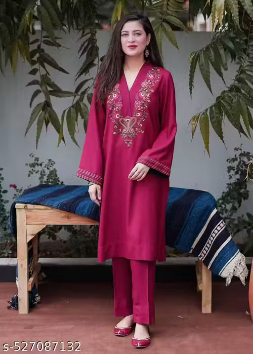 Designer Embroidery Kurti Co-ord Set